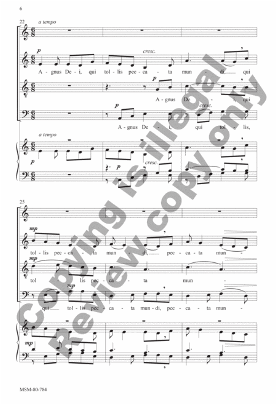 Agnus Dei Agnus Dei 4-Part scores gallery preview page 6