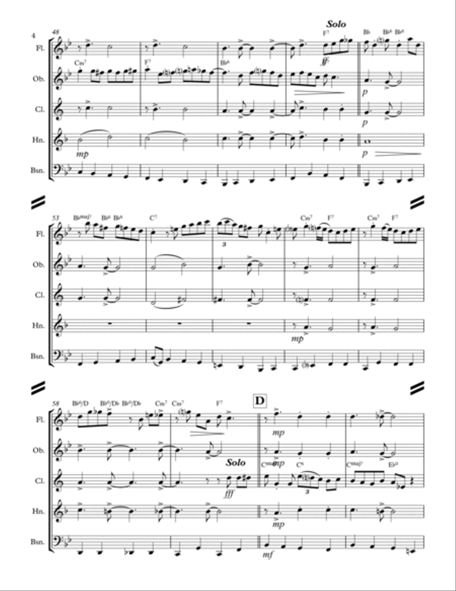 CHICAGO (That Toddlin' Town) (for Woodwind Quintet) Woodwind Quintet scores gallery preview page 5