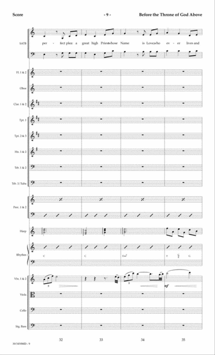 Before the Throne of God Above - Orchestral Score and Parts Choir scores gallery preview page 12