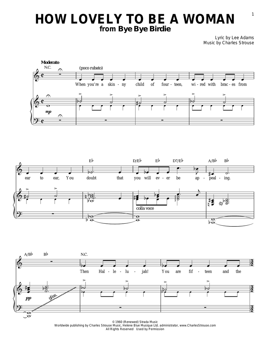 How Lovely To Be A Woman How Lovely To Be A Woman Piano, Vocal scores gallery preview page 1