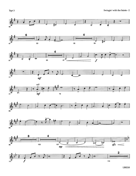 Swingin' With The Saints (arr. Mark Hayes) - Trumpet 3