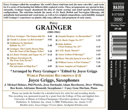 Grainger: Music for Saxophones