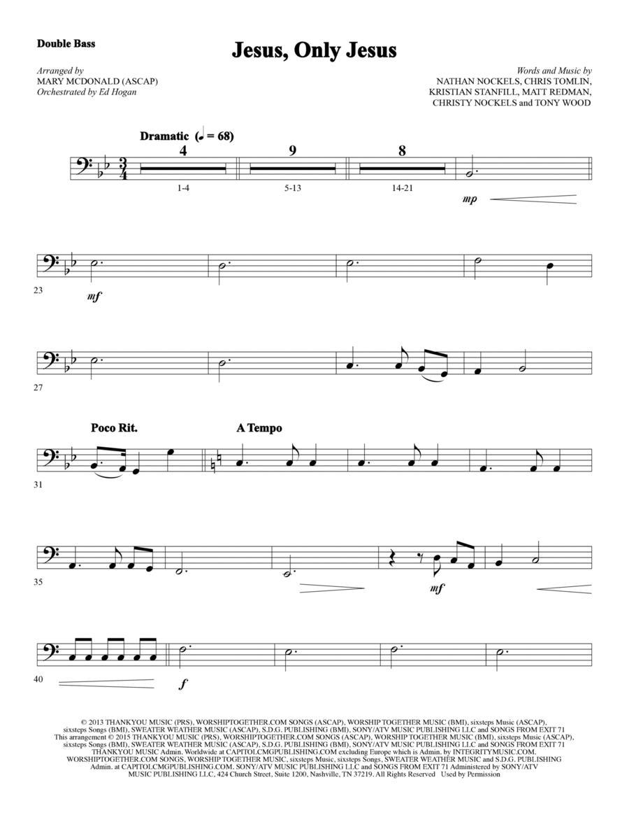 Jesus, Only Jesus - Double Bass Choir scores gallery preview page 1
