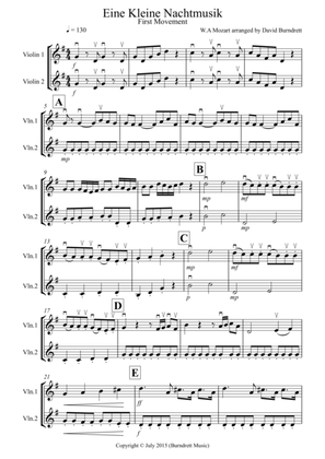 Book cover for Eine Kleine Nachtmusik (1st movement) for Violin Duet