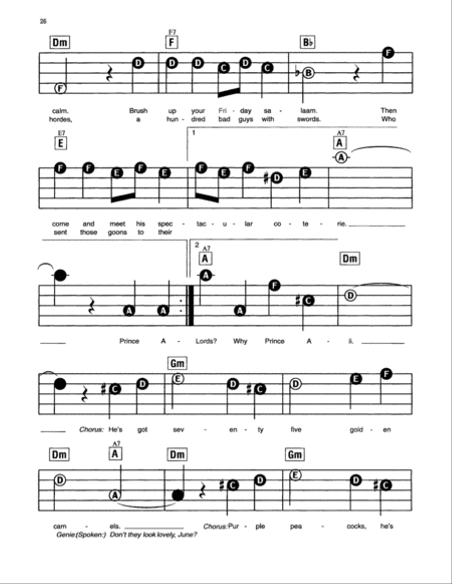 Prince Ali (from Disney's Aladdin) Electronic Keyboard scores gallery preview page 3