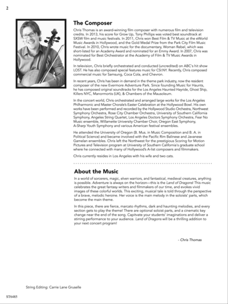 Land of Dragons: Score String Orchestra scores gallery preview page 2