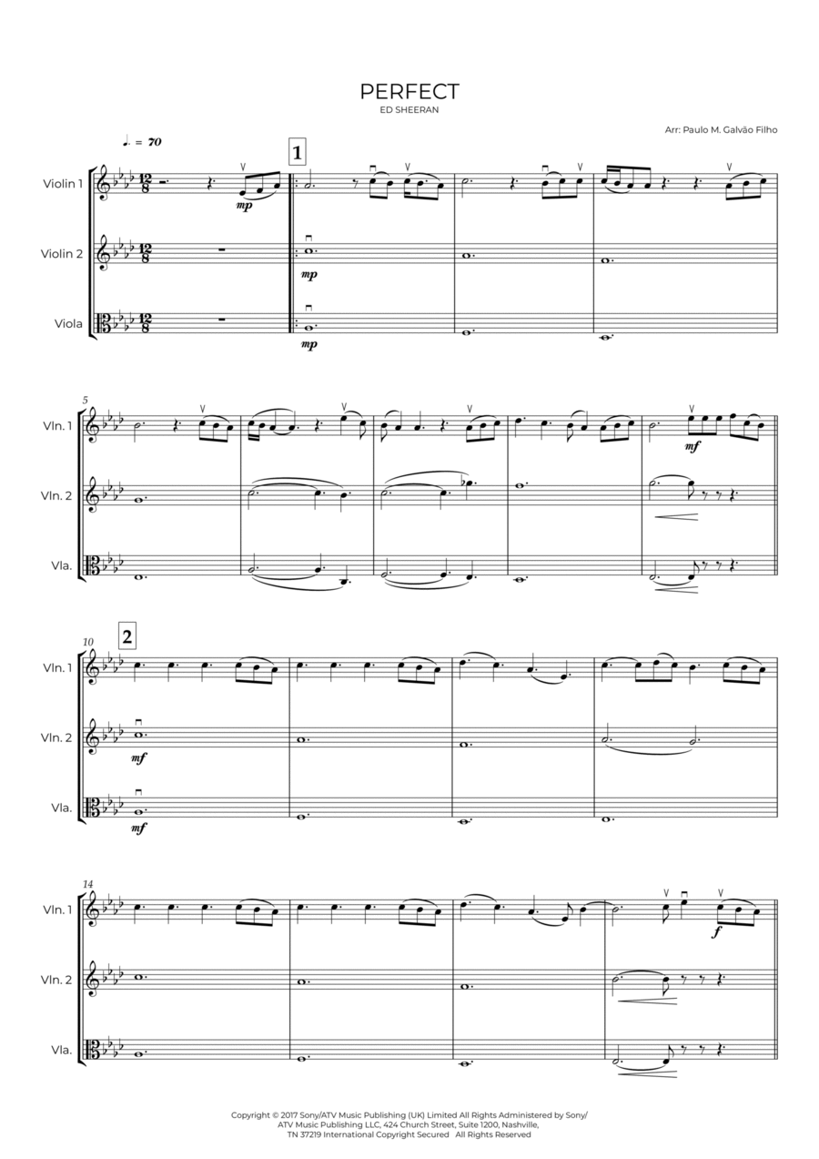 Hallelujah String Trio scores gallery preview page 1