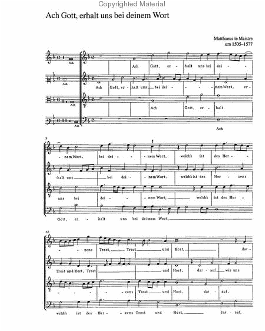 Ach Gott, erhalt uns bei deinem Wort 4-Part scores gallery preview page 6