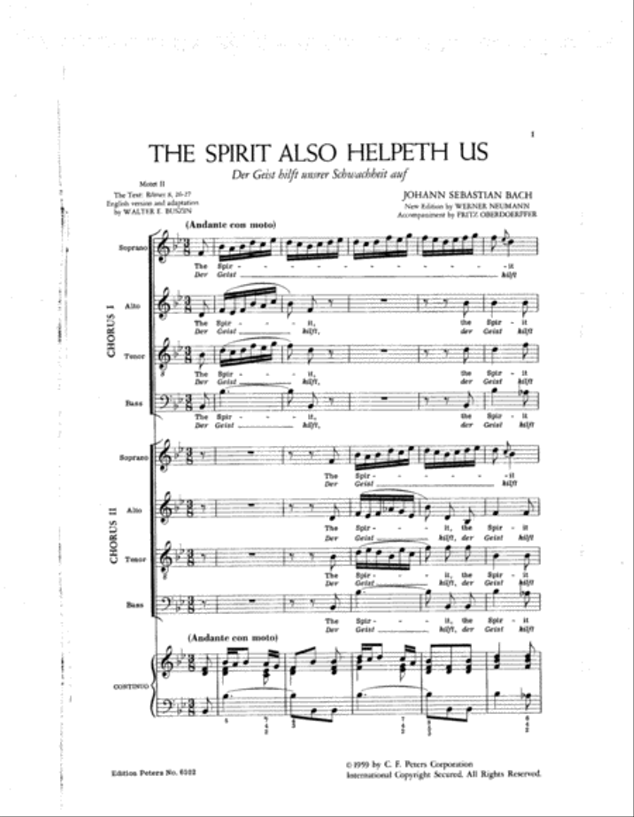 Motet II BWV 226 (The Spirit also helpeth us) 4-Part scores gallery preview page 2