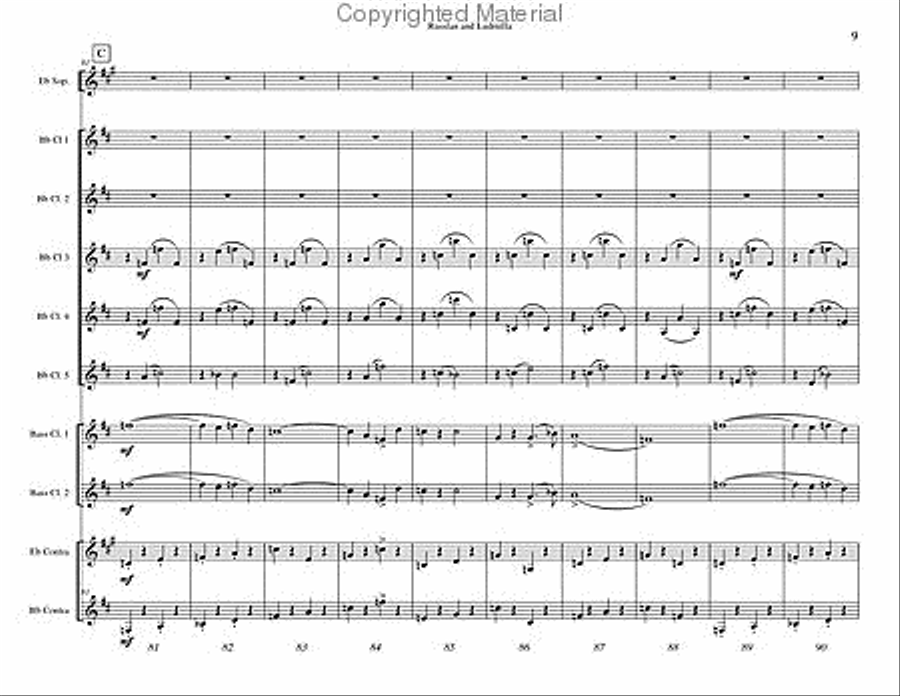 Russlan and Ludmilla Overture Clarinet Choir scores gallery preview page 10