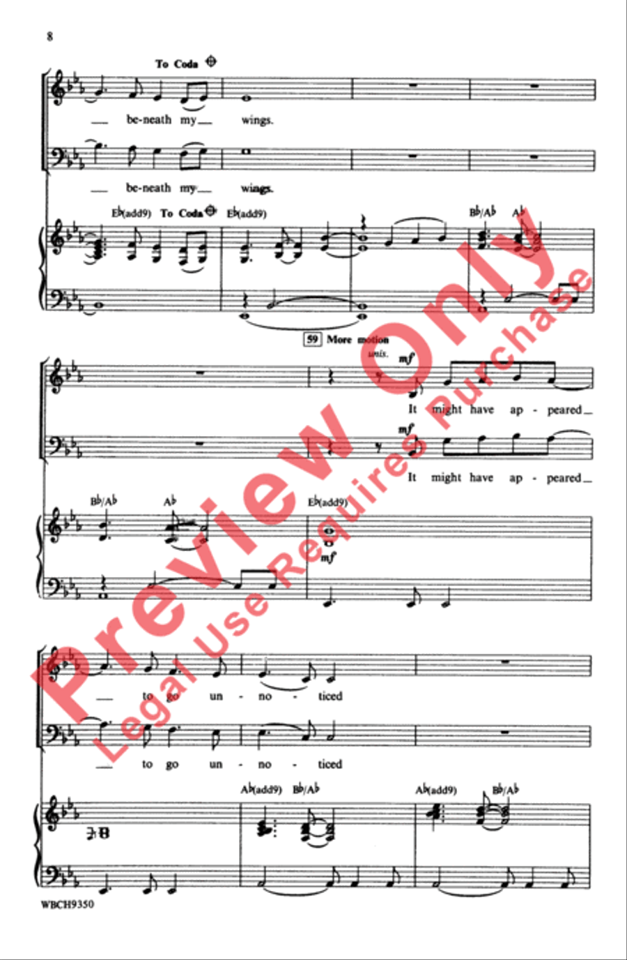 The Wind Beneath My Wings 3-Part scores gallery preview page 8
