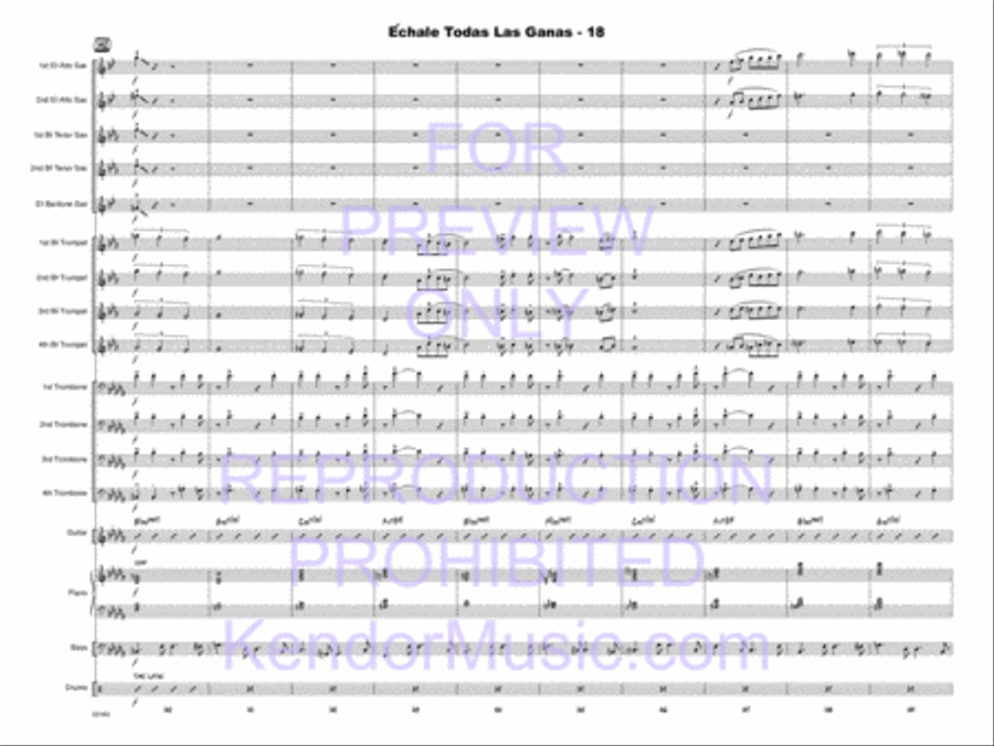 Echale Todas Las Ganas (Give It All You Got) Jazz Ensemble scores gallery preview page 19