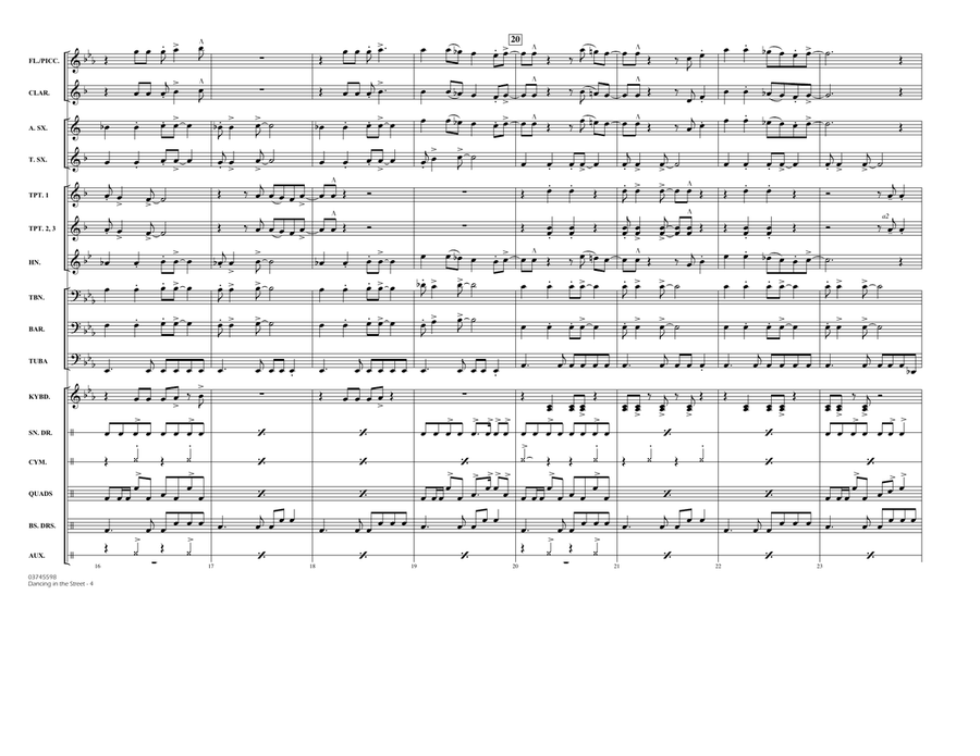 Dancing In The Street - Full Score Marching Band scores gallery preview page 4