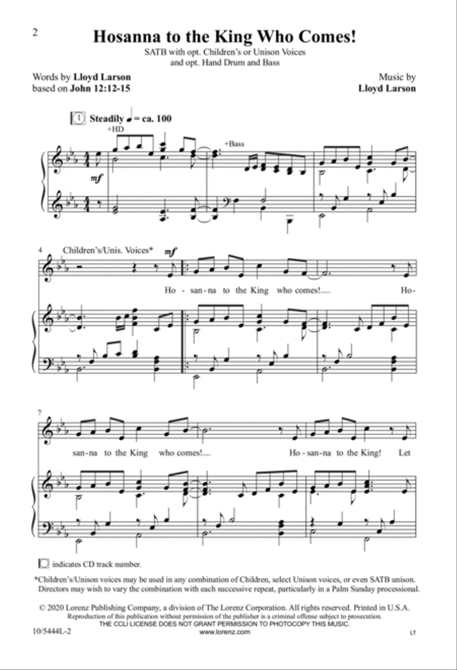 Hosanna to the King Who Comes! 4-Part scores gallery preview page 2