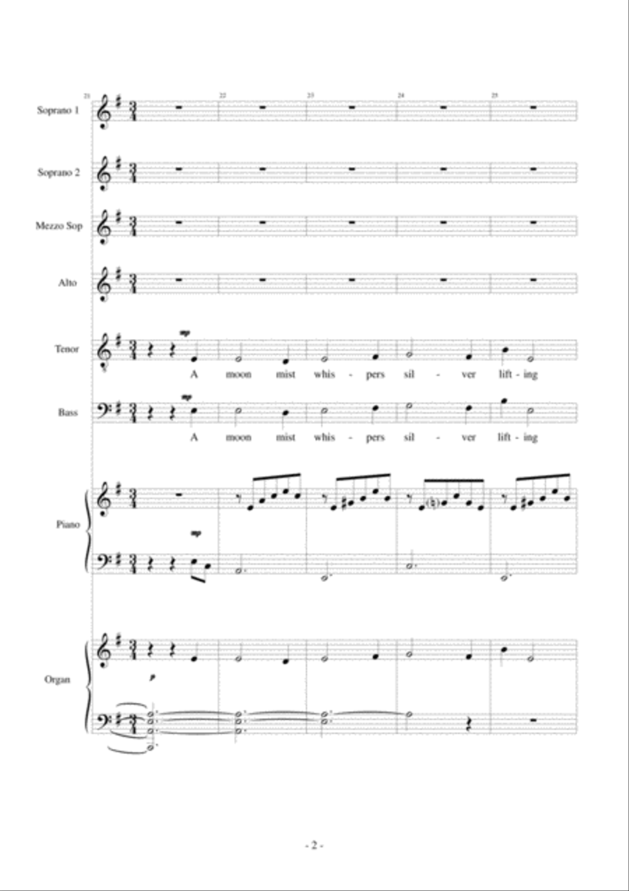 Manchester Magnificat - version for choir, soloists, piano and organ 4-Part scores gallery preview page 2