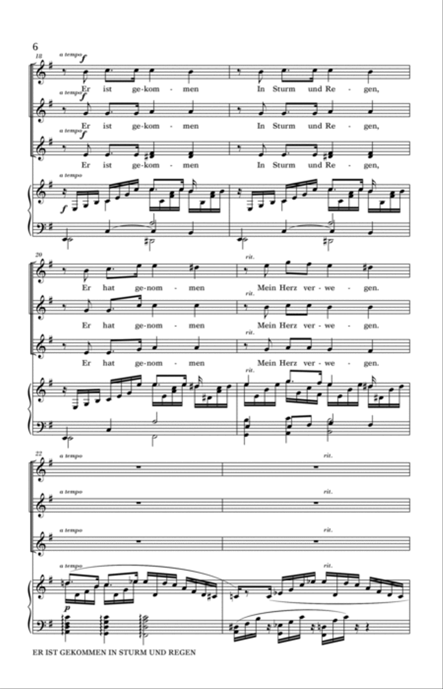 Er Ist Gekommen In Sturm Und Regen (arr. Brandon Williams)