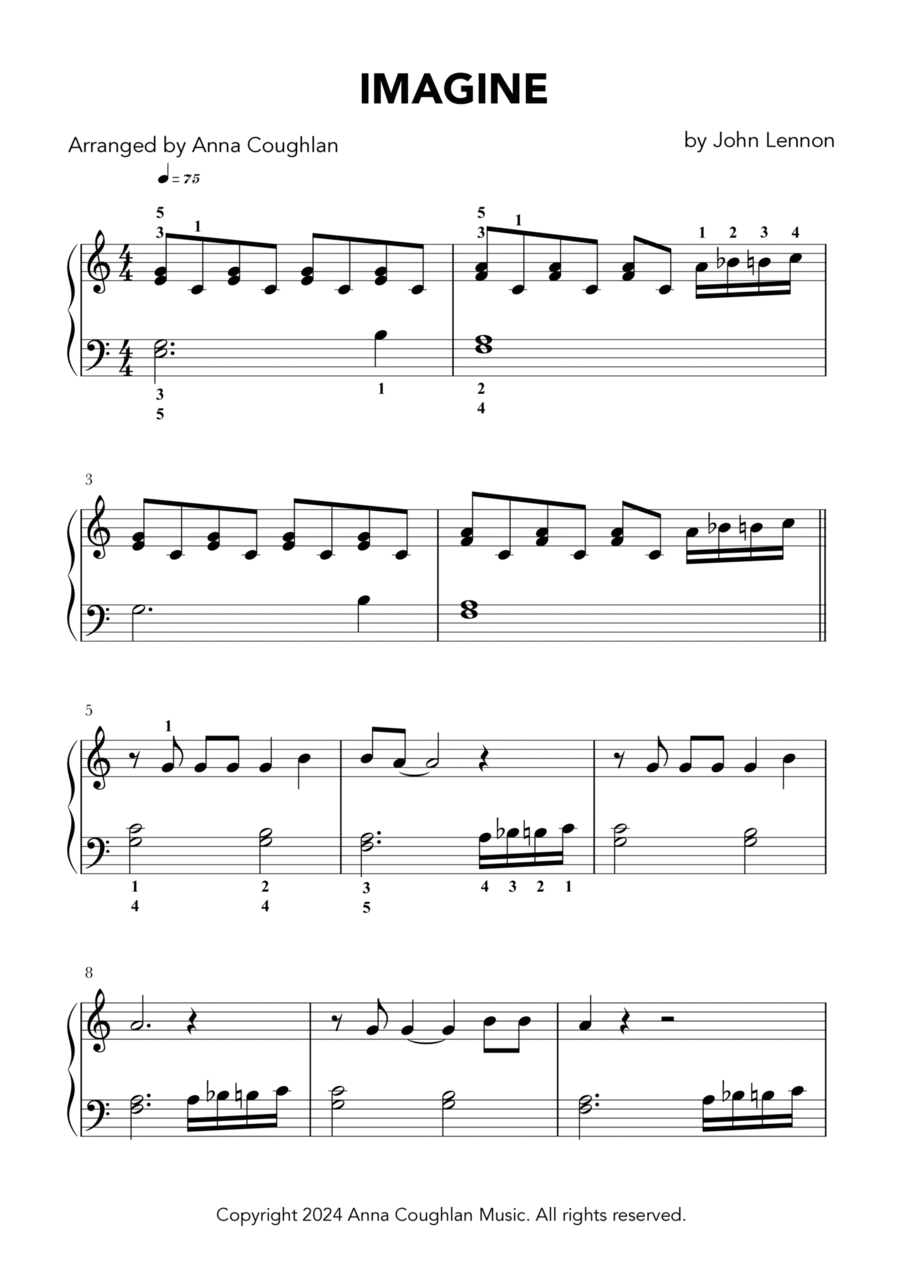 Imagine Imagine Easy Piano scores gallery preview page 1