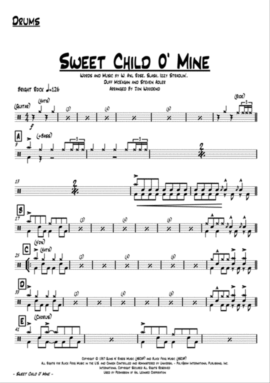 Sweet Child O' Mine Jazz Ensemble scores gallery preview page 2