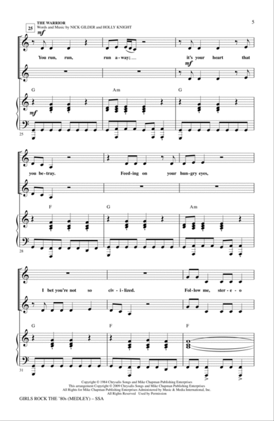 Girls Rock The '80s (Medley) SSA scores gallery preview page 4