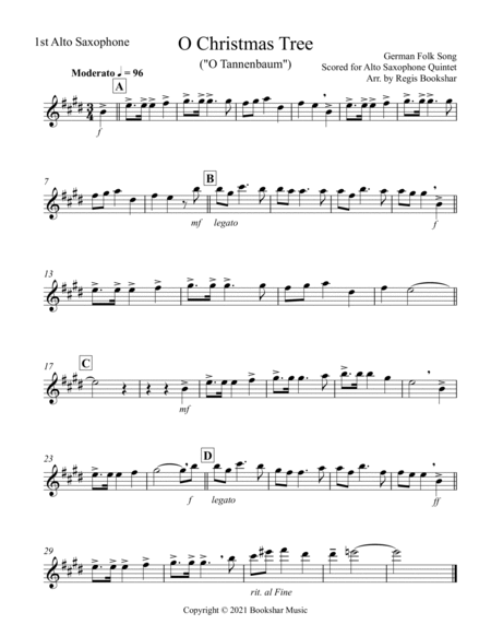 O Christmas Tree (G) (Alto Saxophone Quintet)