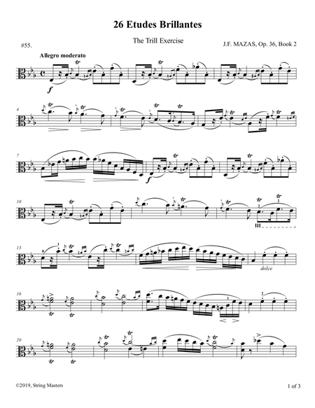 Mazas, Etudes for Viola Op 36, Book 2, No.55