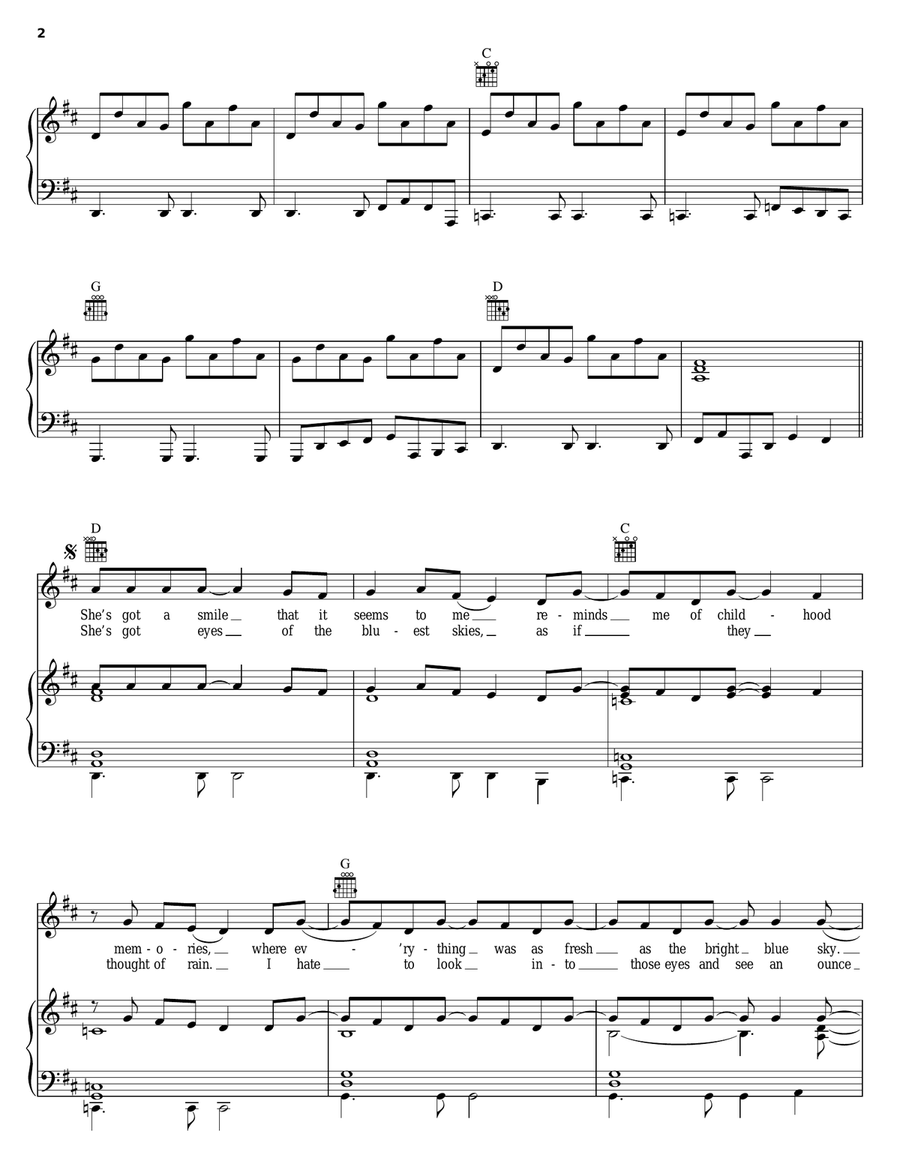 Sweet Child O' Mine Piano, Vocal, Guitar scores gallery preview page 2