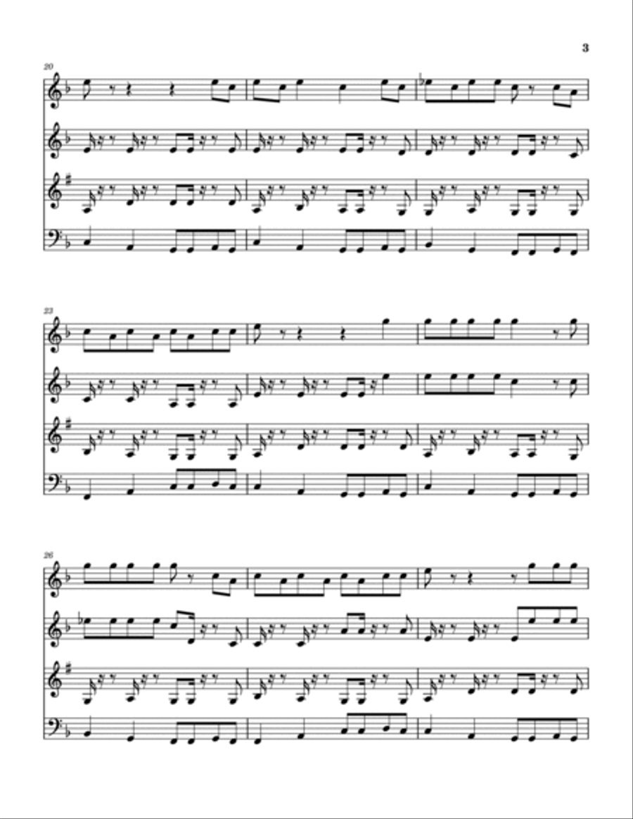 Takin' Care Of Christmas Woodwind Quartet scores gallery preview page 4