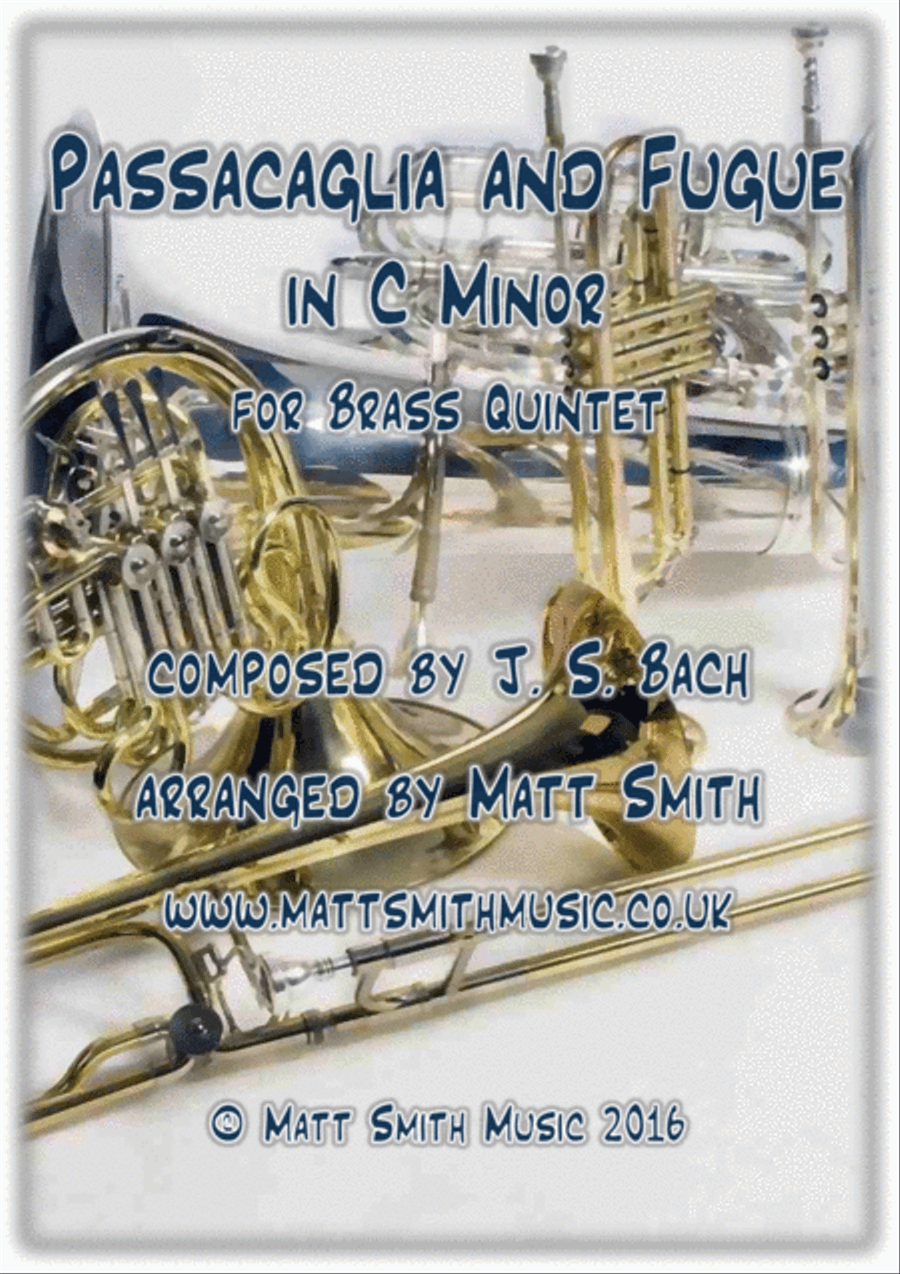 Book cover for Passacaglia and Fugue in C Minor by J. S. Bach - BRASS QUINTET