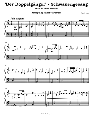 'Der Doppelgänger' from Schwanengesang - Schubert (Easy Piano)