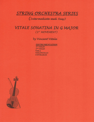 Book cover for VITALE SONATINA IN G MAJOR (1st Mvt.-Intermediate med. easy)