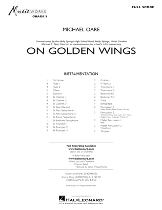 Book cover for On Golden Wings - Conductor Score (Full Score)