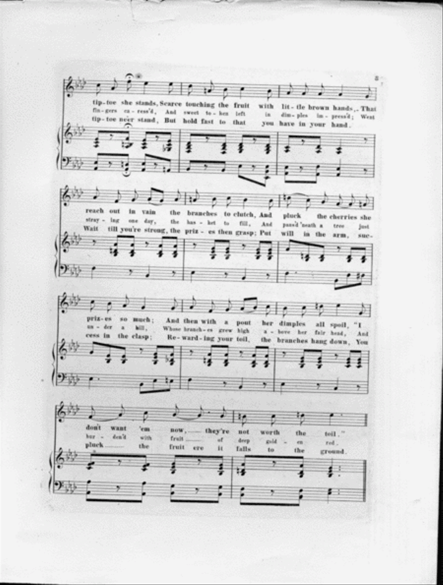 The Lesson the Cherries Taught. An Every Day Song 4-Part scores gallery preview page 3