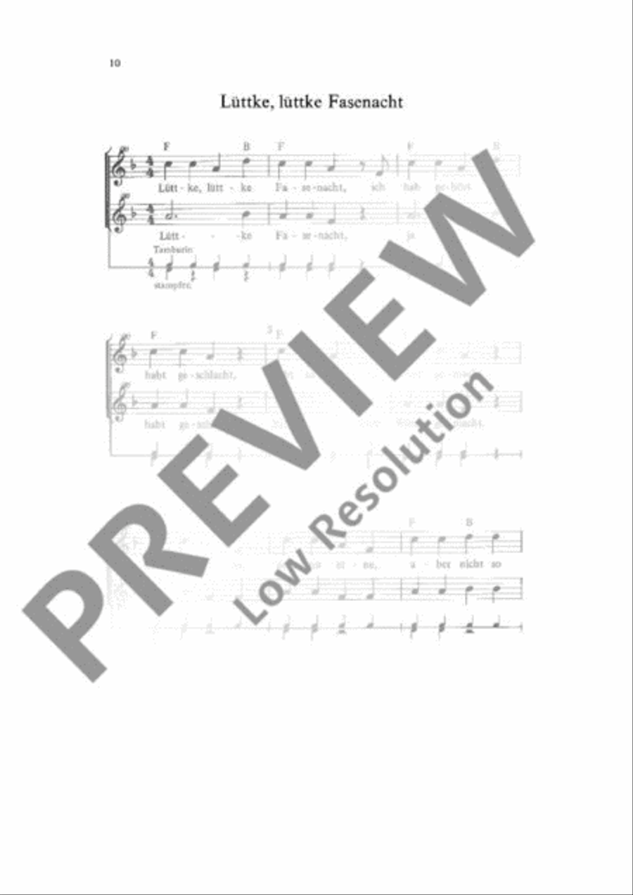Lüttke, lüttke Fasenacht Soprano Recorder scores gallery preview page 2