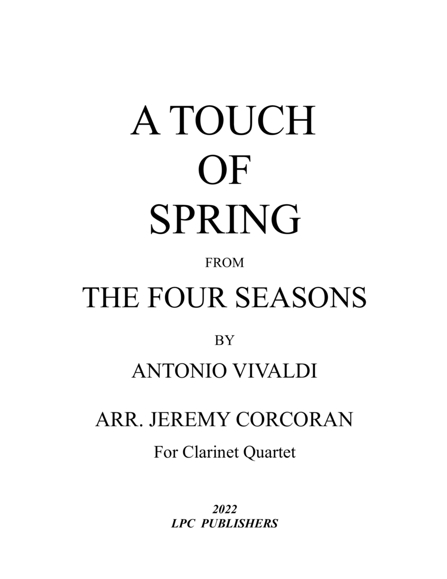 A Taste of Spring from the Four Seasons for Clarinet Quartet image number null
