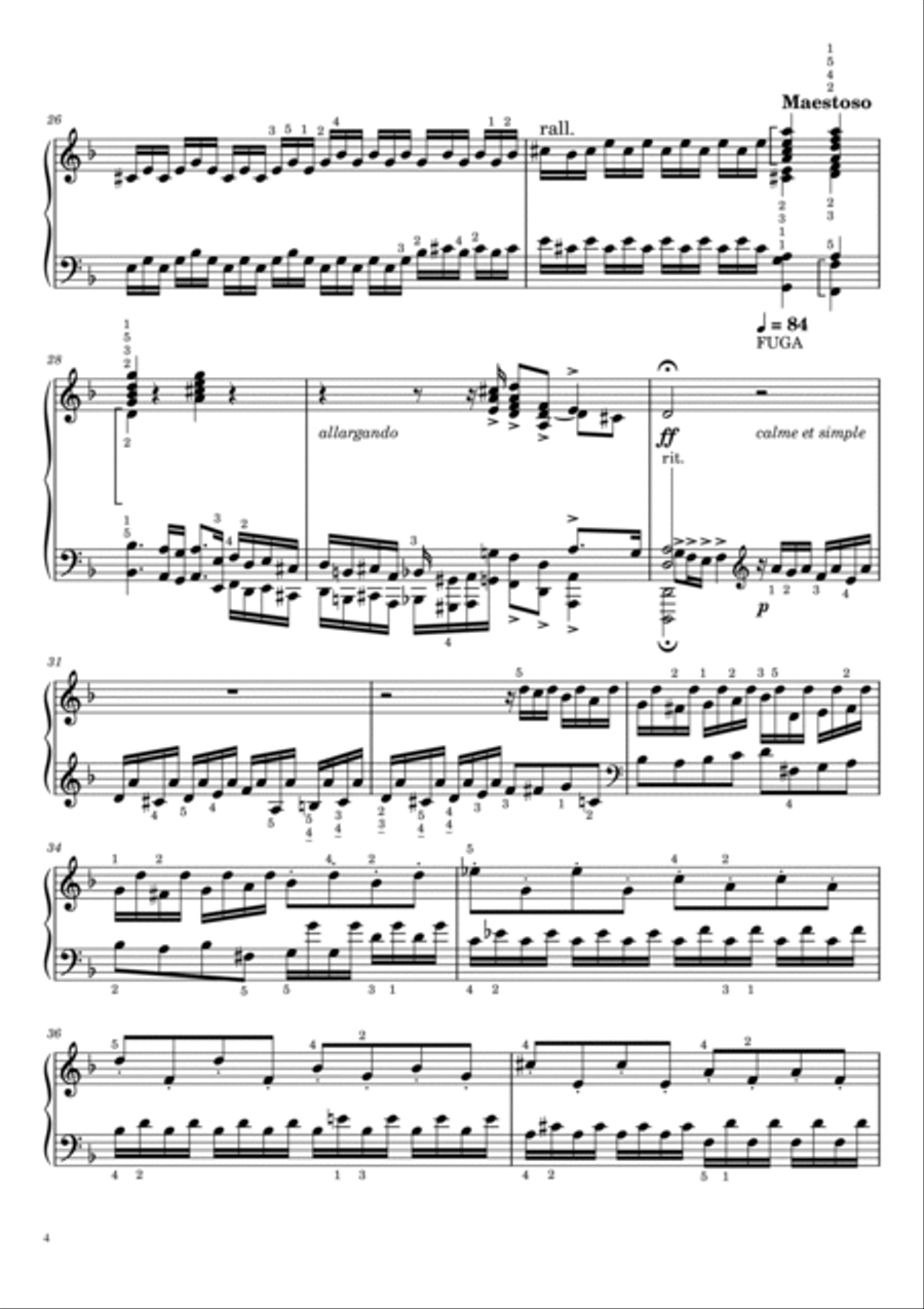 Toccata and Fugue in D Minor,BWV 565,J.S.Bach,Original Edition,With Fingering Piano Solo scores gallery preview page 4