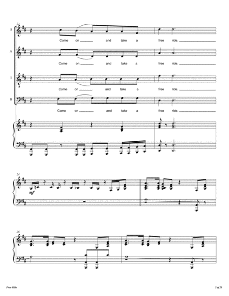 Free Ride 4-Part scores gallery preview page 6