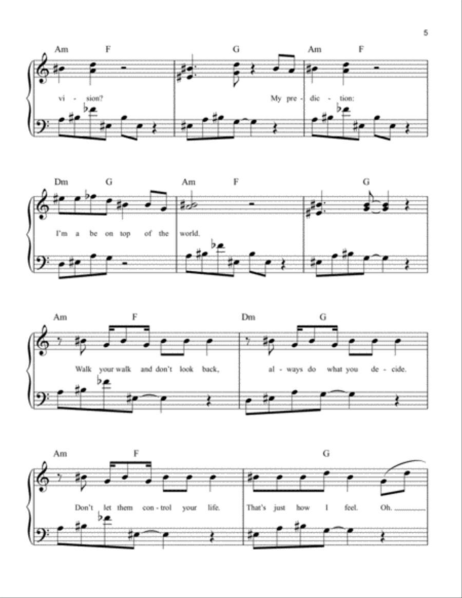 Am I Wrong Easy Piano scores gallery preview page 5