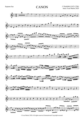 CANON by Pachelbel - for Saxophone Quartet