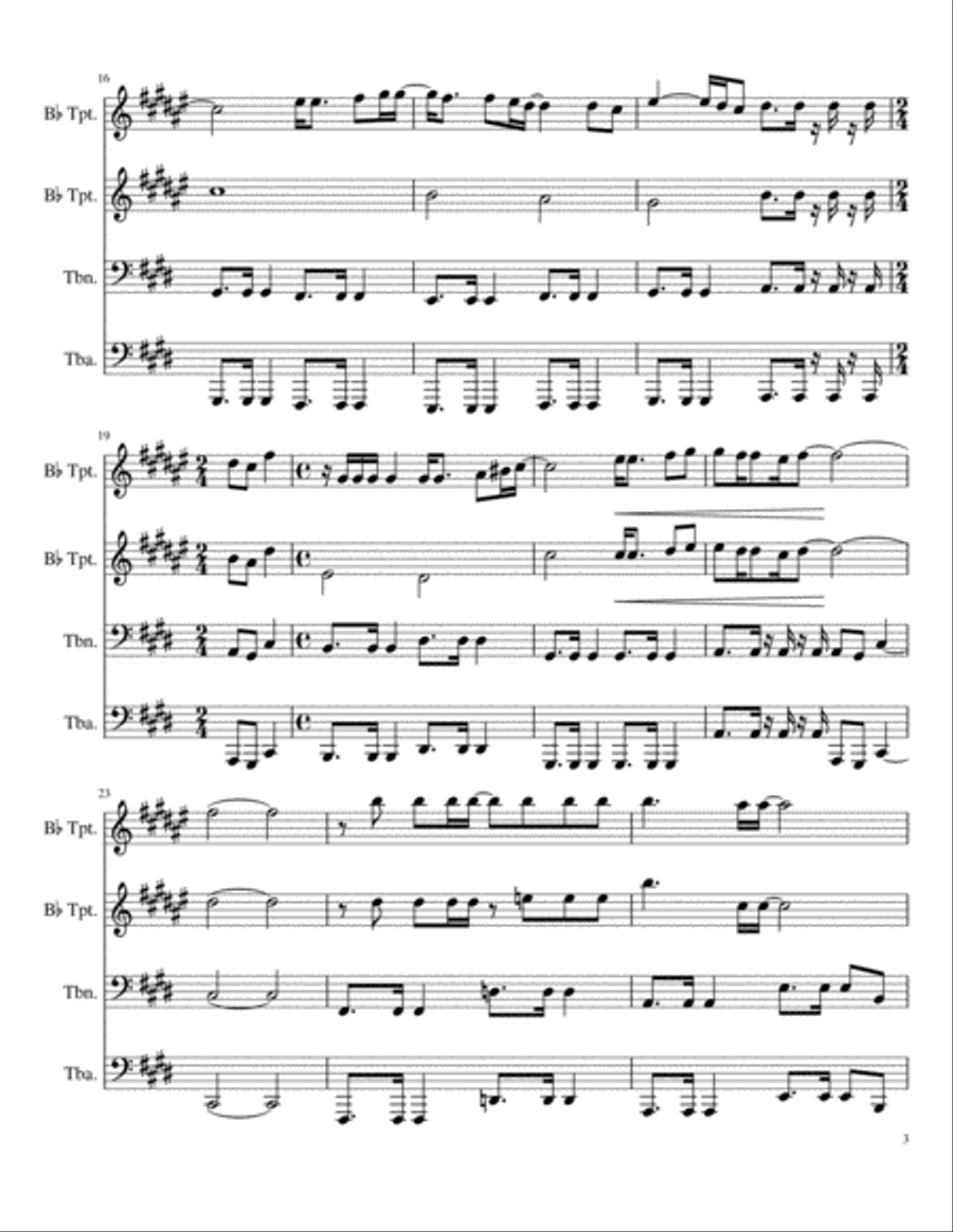 Africa | Brass Quartet Brass Quartet scores gallery preview page 3