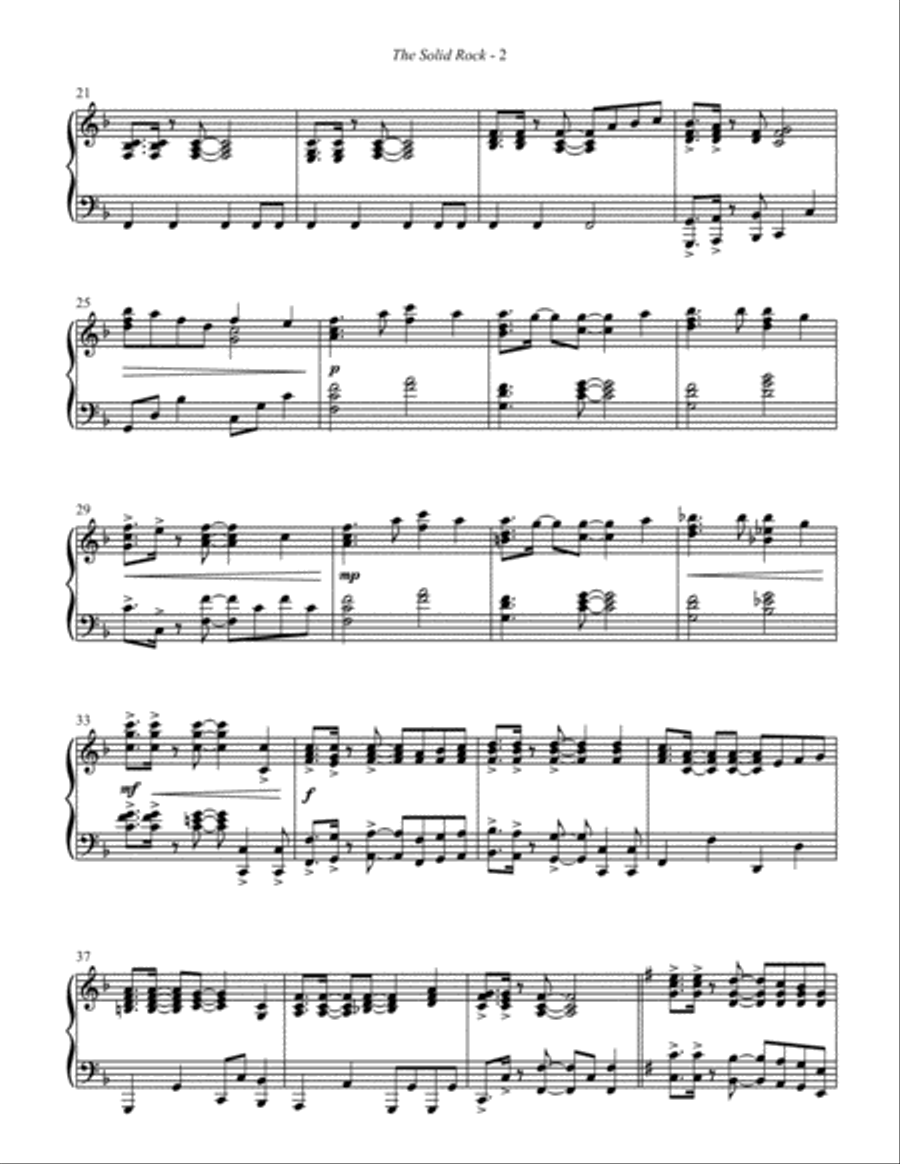 The Solid Rock (solo piano) Piano Solo scores gallery preview page 3