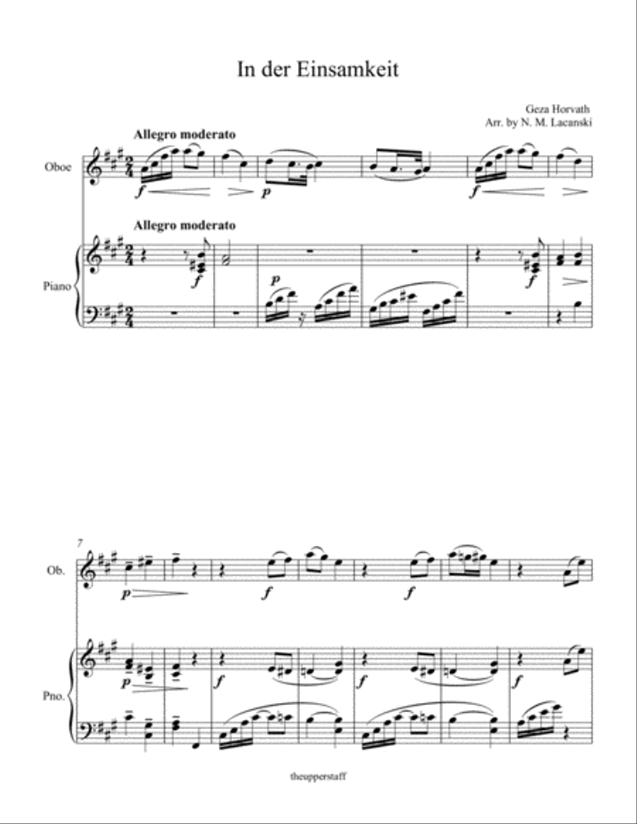 In der Einsamkeit Piano scores gallery preview page 1