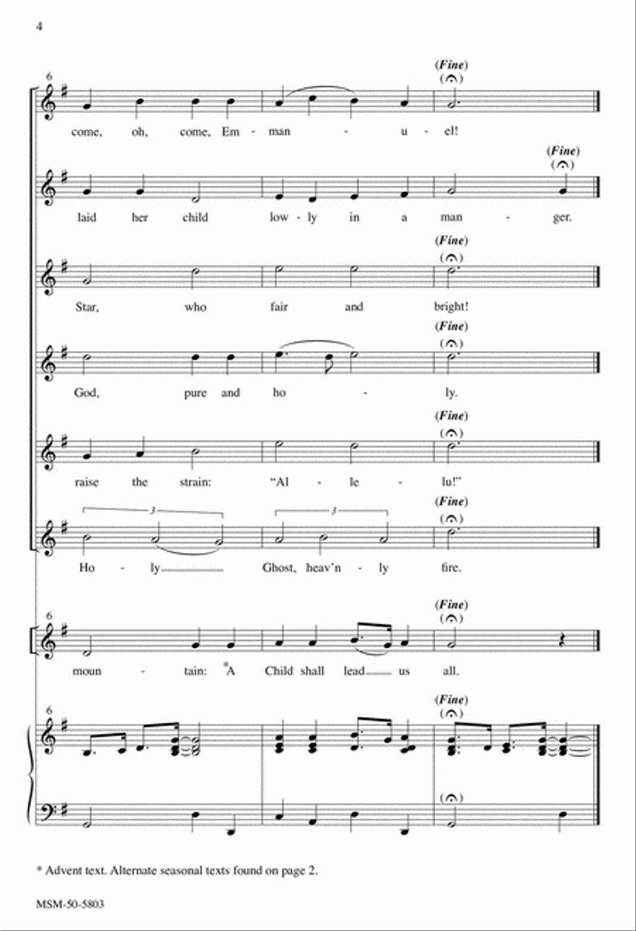 A Carol for All Seasons (Go, Tell It on the Mountain) Unison Choir scores gallery preview page 4