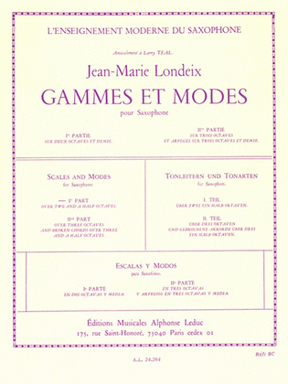Gammes Et Modes Vol.1 (saxophone Solo)