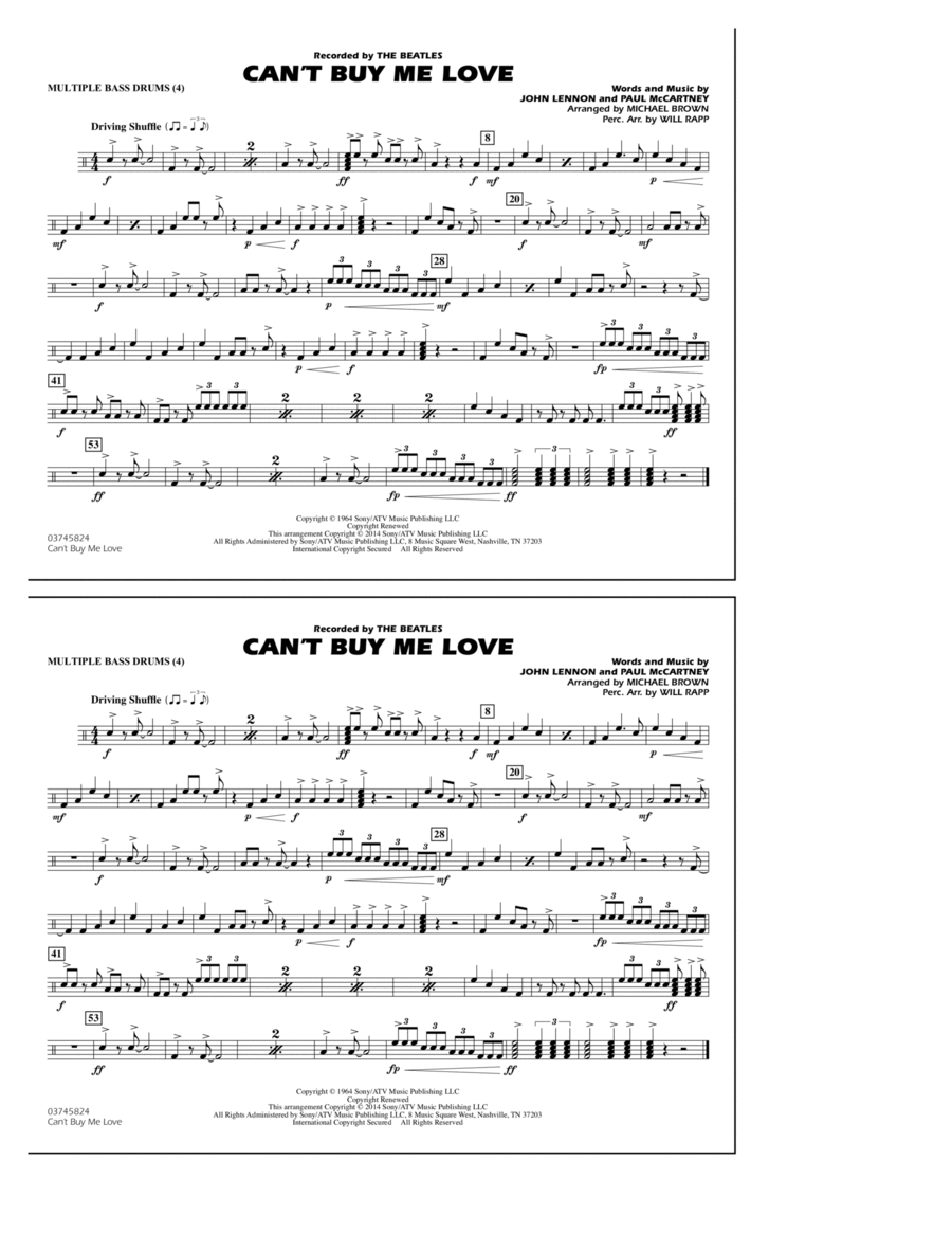 Can't Buy Me Love - Multiple Bass Drums