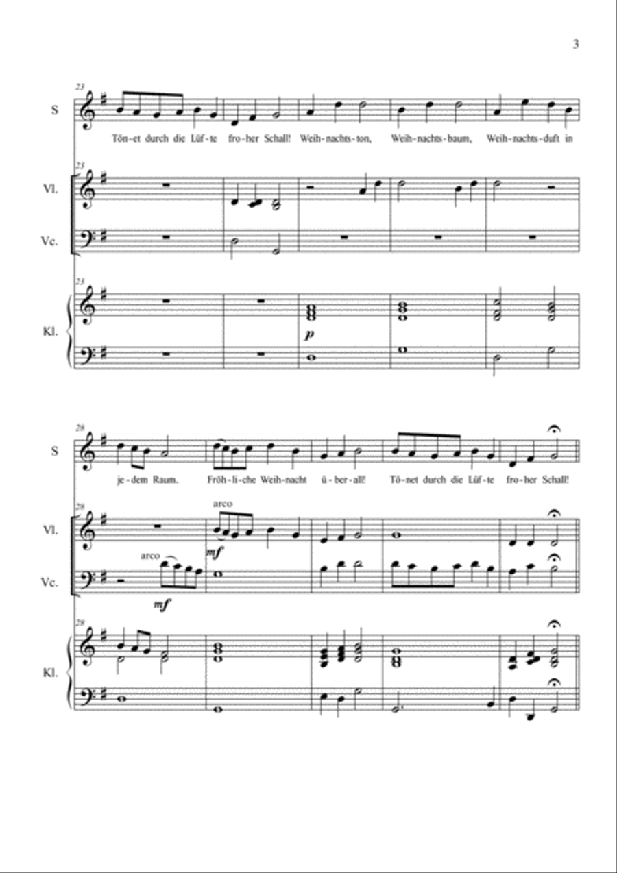 Fröhliche Weihnacht überall! Piano Trio scores gallery preview page 3