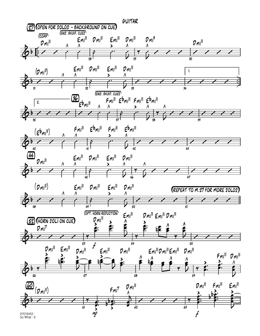 So What - Guitar So What - Guitar Jazz Ensemble scores gallery preview page 2