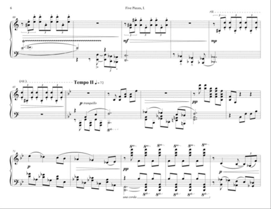 Five Pieces Piano Solo scores gallery preview page 6