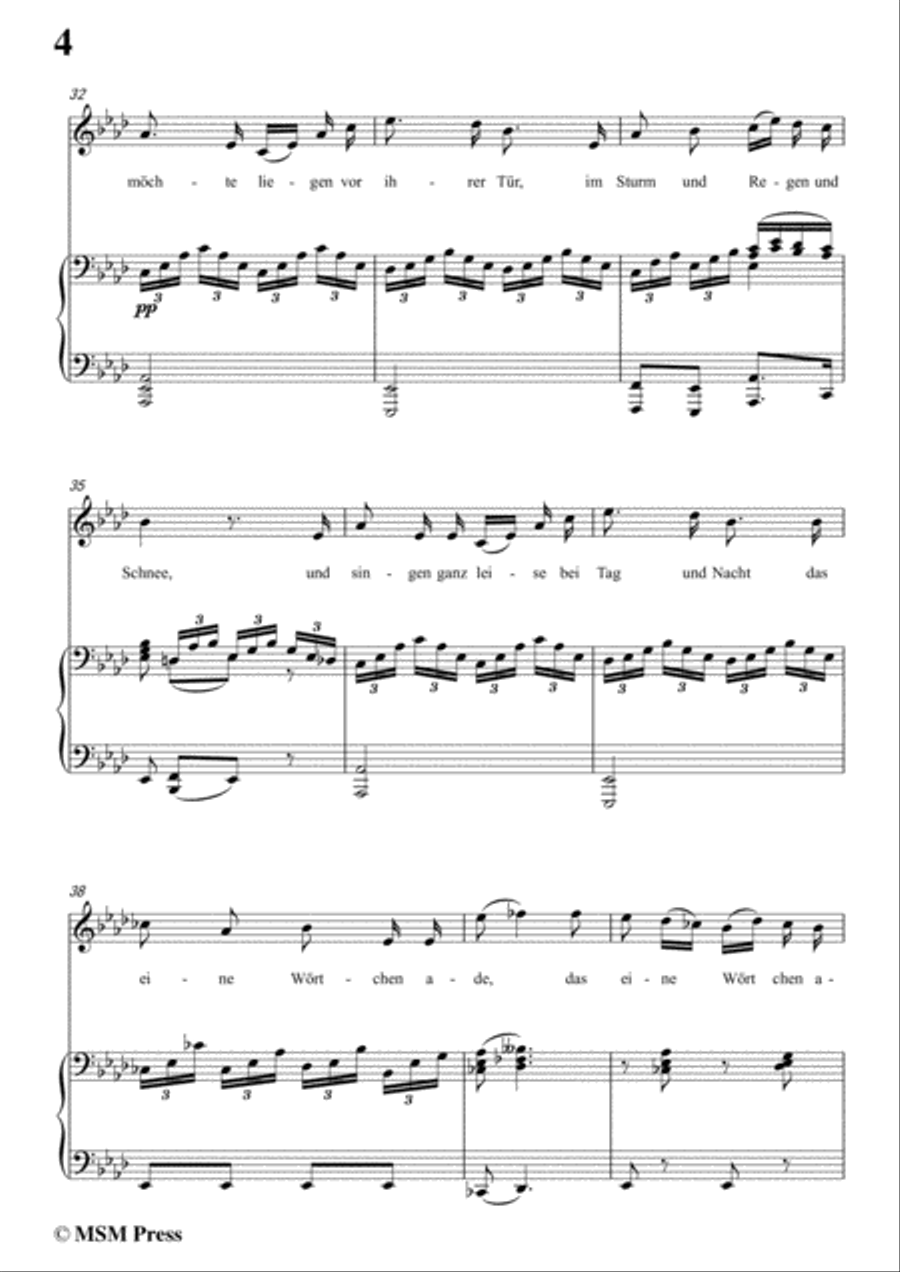 Schubert-Die böse Farbe,from 'Die Schöne Müllerin',Op.25 No.17,in A flat Major,for Voice&Piano Voice scores gallery preview page 6