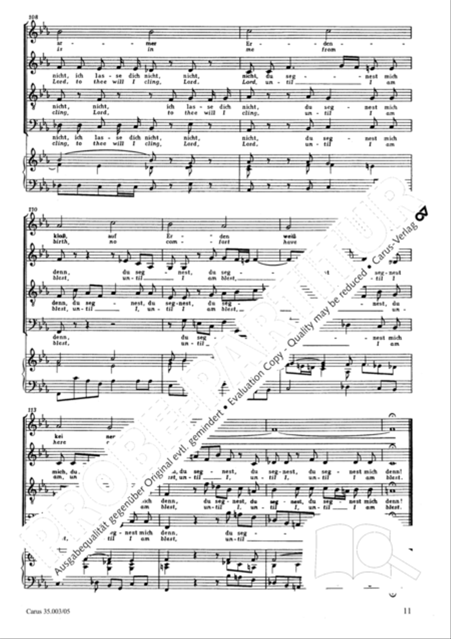 Lord, do not depart until I am blessed (Ich lasse dich nicht, du segnest mich denn) 4-Part scores gallery preview page 12