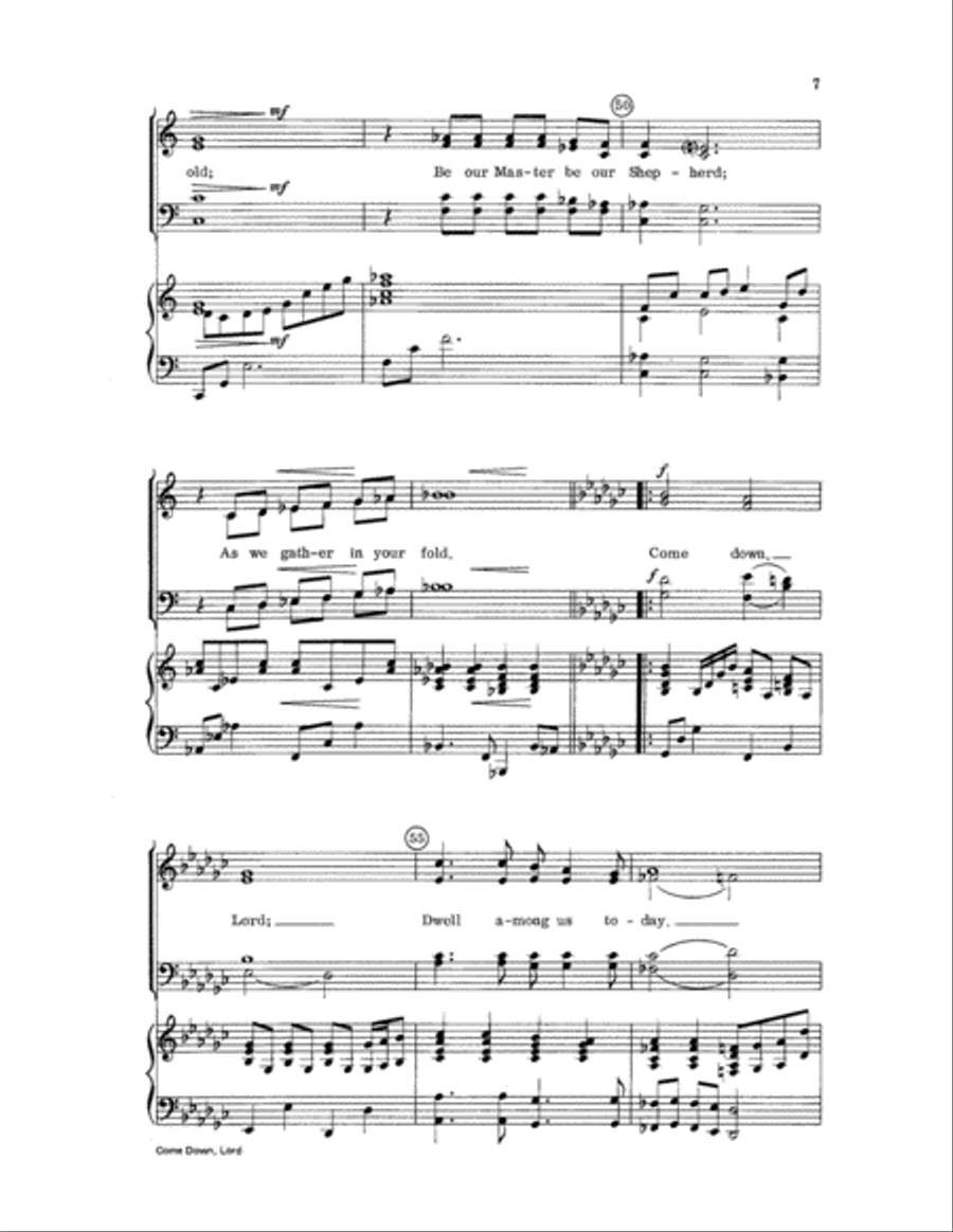 Come Down, Lord Come Down, Lord 4-Part scores gallery preview page 7